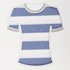 Processamento personalizado AB fio 40 malha casual T-shirt malha tecido listrado algodão poliéster spandex tecido High Road