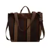 Bolsa de Lona Listrada Texturizada Feminina Grande Capacidade Retrô para o Dia a Dia Bolsa de Mão Moda Nicho Versátil Bolsa Tote Transversal