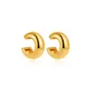 Europa y Estados Unidos transfronterizo oro de 18 quilates clip de oreja ancho forma de C doble aro sin agujero en la oreja clip de oreja simple Joker pendientes de Amazon joyería