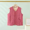 Novo Colete Casual de Inverno Feminino Espesso Quente Sem Mangas Colete Interno Colete com Bolso de Colete Tamanho Grande Top