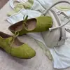 Zapatos Mary Jane de Nuevo Estilo con Suelas Suaves, de Encaje, Cómodos Zapatos Planos de Ballet Casuales de Nicho para Mujer, Zapatos de Gamuza de Boca Baja para Mujer 2026