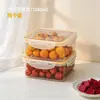 BNBS Caja de almacenamiento de frutas de gran capacidad, contenedor específico para refrigerador para almacenamiento de frutas y verduras con tapa, caja para porcionar alimentos