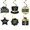 Nuevos suministros de decoración de escena de Feliz Año Nuevo color champán de Amazon, pancarta y bandera para fiestas
