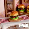 Hamburguesa de Dibujos Animados de Tamaño Grande Transfronteriza Miniatura de Resina Juguete de Comida Figura Linda Muñeca Decoración de Cocina Pegamento de Crema Accesorios DIY