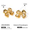 Pendientes de lazo de acero inoxidable en oro de 18 quilates para mujer, de moda, con temperamento, sencillos, ligeros, de lujo, con diseño de nicho, collar de acero de titanio.