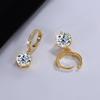Aretes Clásicos de Plata S925 Exclusivos Europeos y Americanos con Moissanita de Seis Garras Aretes de Diamantes Moissanita para Mujer Puños de Oreja Versátiles de Alta Gama Venta al por Mayor