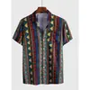 Moda Masculina Transfronteriza Tendencia Verano Camisa de Manga Corta Estilo Hawaiano Camisa Cardigan Casual Holgada Impresa en 3D