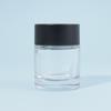Frasco de Vidro Cosmético Azul 30g para Creme, Pote de Vidro Transparente Preto de Boca Larga 50g para Creme com Tampa Puxada à Mão Material de Embalagem