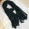Nuevo Pañuelo de Algodón y Lino 2026 para Mujer, Bufanda de Seda Artística de Color Sólido Delgada de Verano, Bufanda de Cuello Versátil Fruncida, Chal de Protección Solar para Viaje