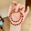 Nuevas Cuentas Estilo Chino Imitación Ágata Roja Ojo de Gato, Elegantes y Favorecedoras para el Cutis, Moda de Nicho de Lujo Ligero Joyería Versátil Regalo