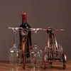 Triciclo de Ferro Retrô Europeu Porta-Vinho Tinto Nova Entrada de Casa Sala de Estar Armário de Exposição Armário de Vinho Ornamentos Decorativos de Alta Gama