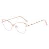 F93100 exportación mujer combinación de colores nuevo anti-luz azul miopía lente plana marco de gafas transfronterizo ojo de gato marco hueco