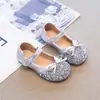 Zapatos para Niñas, Zapatos de Princesa para Niños, Nuevos Zapatos de Cuero de Cristal con Lazo para Niñas Pequeñas Primavera y Otoño 2026