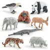 Conjunto de 12 Peças de Figuras da Vida Selvagem Asiática PVC Figuras Realistas de Animais Incluindo Elefante Panda Rinoceronte Tigre Crocodilo e Mais Vida Selvagem Educacional Para