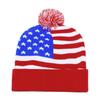 Gorro de Tricô para Outono e Inverno com Bandeira Americana Estrelas Usa Tricô Jacquard Transfronteiriço Amazon Dia da Independência Americana para Homens e Mulheres