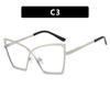 Armazón de Gafas X Cross Armazón Grande Ojo de Gato Metal Luz Anti-Azul Espejo Plano para Mujer Personalizado Popular en Internet Moda Europea y Americana