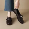 Weiwei Lady 1257-5 Mocasines estilo británico para mujer, zapatos planos de otoño para commuting, cuero suave, sin cordones