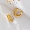 Pendientes de Hebilla para la Oreja Viento Frío Simples Japoneses y Coreanos Cobre Zirconio para Mujer Exquisitos Pequeños Combinables Joyería Distintiva para la Oreja Celebridad de Internet
