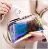 Bolsa de Cosméticos Semicírculo Láser Symphony Gran Capacidad Conveniente Bolsa de Almacenamiento Casual Bolsa de Lavado Bolsa de Cosméticos de Concha Alta Definición