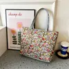Bolso de Lona Nuevo Transfronterizo, Bolso Retro para Mujer de Singapur, Malasia y Tailandia, Bolso de Mano Estampado, Bolso Tote Grande, Bolso de Hombro de Compras Literario