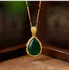 Nuevo Estilo Chino Artículos A Jade Material Peligroso Collar de Gota de Agua Cadena de Clavícula Ligera de Lujo para Mujer Joyería de Nicho de Alta Gama Accesorios