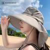 Chal de verano sombrero de pescador de ala grande sombrero para el sol protector solar protección para el cuello de una pieza transpirable 2025 nuevo sombrero para el sol mujer