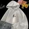 Nueva sudadera con capucha para otoño e invierno para hombre, nueva marca de moda estilo americano, bordado pesado, forro polar, chaqueta holgada y casual