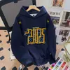 Sudadera con Capucha Bordada de Bloques de Color Retro Americano para Mujer en Diseño de Primavera y Otoño Top Chaqueta Oversize de Nicho