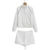 Miumiu Outono Inicial Novo Estilo College Moda Simples Gola Redonda Suéter Manga Longa Estilo Casual Esportivo Cardigan com Zíper