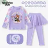 Bañador Infantil Bunny Judy Nick para Niñas de Dos Piezas Manga Larga Pantalón Largo Protección Solar Secado Rápido Conjunto de Bañador para Niñas