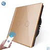 Interruptor de Control Remoto Inteligente Wifi Tuya Interruptor de Control Remoto Táctil Panel de Vidrio Enchufe UE Interruptor para Hogar Inteligente Cero Fuego