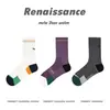 Calcetines Originales Renacimiento para Mujer Calcetines de Media Pantorrilla Primavera y Verano Color Sólido Simples Estudiante Ins Modernos Calcetines de Algodón Peinado para Mujer