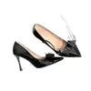 Zapatos Rosas de Tacón Alto con Lazo Estilo Francés para Mujer, Elegantes y Cómodos, Nuevo Modelo Invierno 2025, Tacones de Aguja Negros