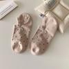 Calcetines de Barco Finos de Verano para Mujer con Lunares de Onda Pequeña Calcetines Invisibles Ins Calcetines de Algodón Simples Coreanos para Mujer Calcetines Cortos para Mujer