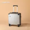 Mala de 18 polegadas para homens e mulheres, mala com rodinhas, mala de viagem, pequena bagagem de mão, mala de couro, para viagens curtas, durável, resistente, silenciosa