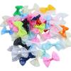 Aproximadamente 50 gasas de nieve acanaladas de colores variados con lazo para bolso de cintura, accesorios de ropa, accesorios textiles, caja de regalo DIY.