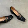 Mocasines de Estilo Francés con Tacón Oculto y Punta Cuadrada para Mujer 2026 Otoño Nuevos Zapatos Mary Jane de Corte Bajo con Temperamento Retro para Faldas