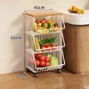 Prateleira de Armazenamento de Vegetais de Cozinha Carrinho Pequeno de Frutas e Vegetais de Chão Cesta de Vegetais Multicamadas de Mesa Cesta de Drenagem de Armazenamento de Vegetais Doméstica