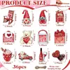 36 Piezas de Madera Vintage para el Día de San Valentín Joyería para Árbol de San Valentín Logo de San Valentín Regalo Decoraciones para Árbol del Hogar Ventana Pared