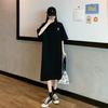 Vestido Polo de Verão 2025 Versátil Emagrecedor Bordado Pesado Comprimento Médio Estilo Casual Solto Vestido de Manga Curta