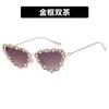 Gafas de Sol Metálicas Kedun Triangulares Ojo de Gato Tachonadas con Diamantes 2023 Nuevo Estilo para Mujer Ins de Gama Alta de Moda para Fiesta