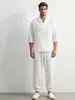 Nueva ropa para hombre transfronteriza estilo chino traje de algodón y lino, conjunto de dos piezas simple holgado retro de manga corta de verano para hombre Hanfu