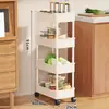 Prateleira de armazenamento para vãos de cozinha, estante de geladeira multicamada ultraestreita de piso com rodas, prateleira de armazenamento doméstica, carrinho utilitário para banheiro
