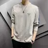 Una variedad de camisas de manga larga para hombre para primavera y otoño, estilo coreano, camisetas interiores de cuello redondo de moda, capas base y tops deportivos para exportación
