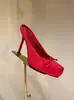 Zapatos de Ballet de Suela Roja con Lazo 2026, Zapatos Planos Retro de Punta Cuadrada, Zapatos Bajos sin Cordones, Mocasines sin Cordones, Tacones Altos
