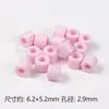 Color Sólido Acrílico Perforado 6*5mm Cuentas Cilíndricas DIY Cadena para Teléfono Móvil Pulsera Collar Accesorios de Joyería Material de Cuenta Espaciadora