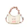 Bolso de mano de gato dulce y lindo estilo coreano, un bolso cruzado mini y único para madres e hijas, con un diseño plisado y una sensación moderna, ligera y lujosa.
