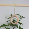 Bufanda de tienda de ropa anillo de madera bufanda redonda de seda anillo de madera anillo redondo retro gancho para colgar ropa estante de almacenamiento multifuncional gancho en S