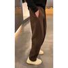 Pantalones deportivos de marca de moda para hombre, forrados con vellón grueso, de otoño/invierno 2023, de color sólido, holgados y de pierna ancha, estilo harén juvenil.