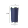 Directamente del Fabricante, En Stock Taza para Coche de 20 oz, Acero Inoxidable 304 de Doble Pared con Recubrimiento en Spray al Vacío, Taza de Hielo para Coche al por Mayor